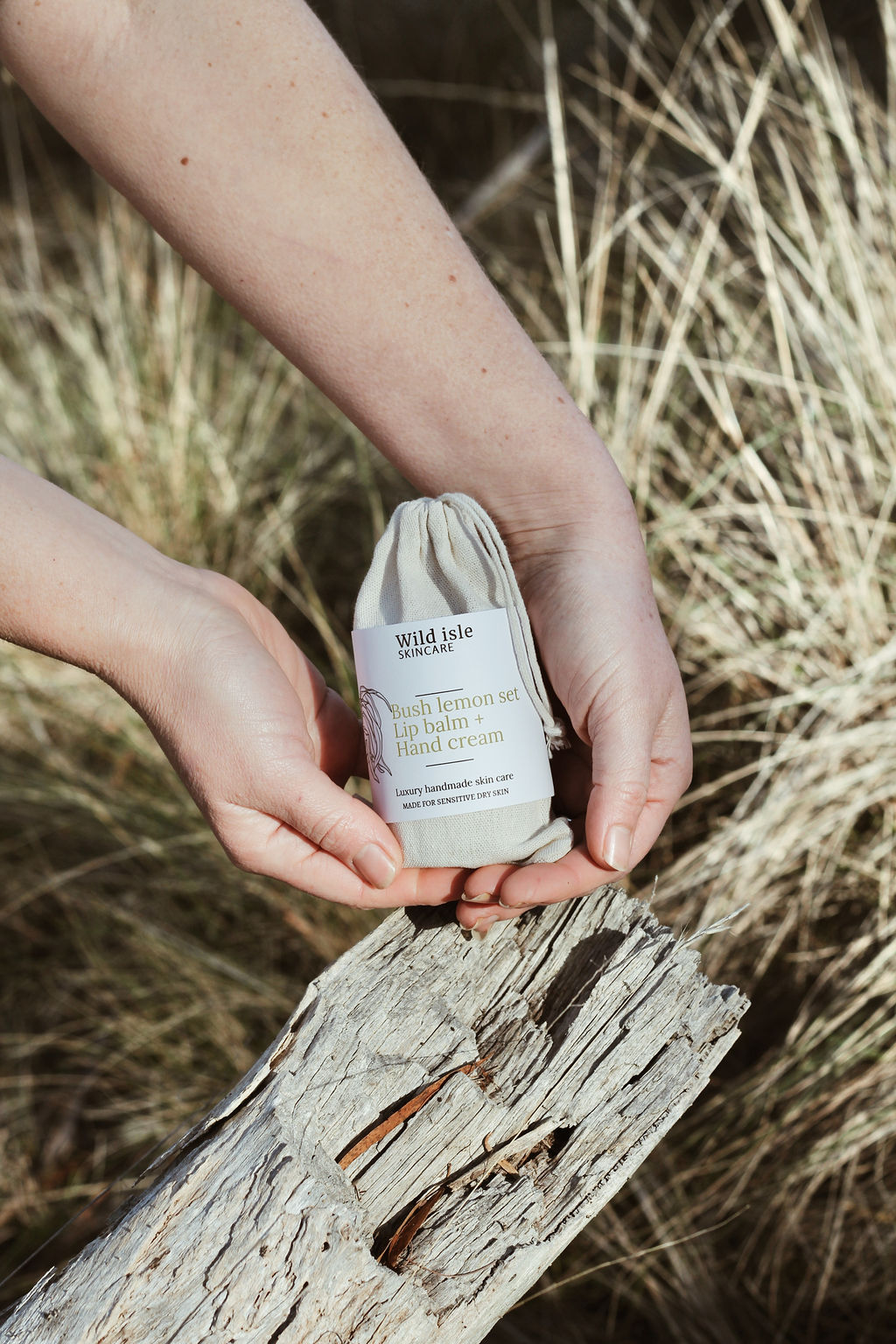 Bush lemon lip balm and hand cream wild isle