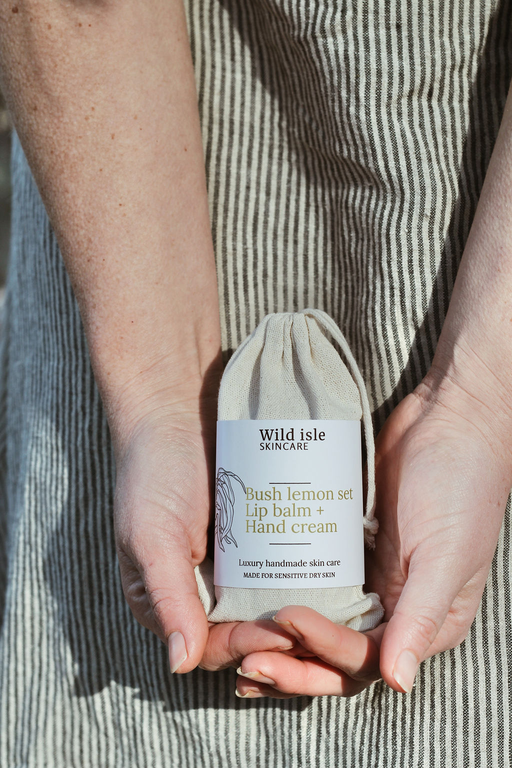 Bush lemon lip balm and hand cream wild isle tasmanian made